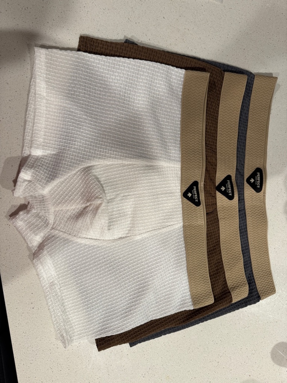 Waffle-Knit Boxer Briefs with Neutral Waistbands